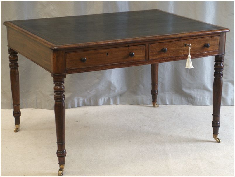 3039 Antique Georgian 4 Drawer Library Table (2)